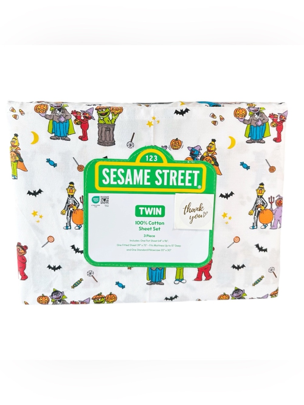 NEW Sesame Street HALLOWEEN Character TWIN SHEET SET